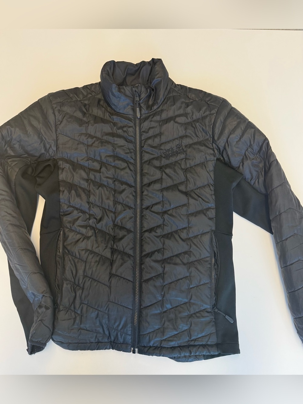Jack Wolfskin Black Quilted Hybrid Puffer Jacket